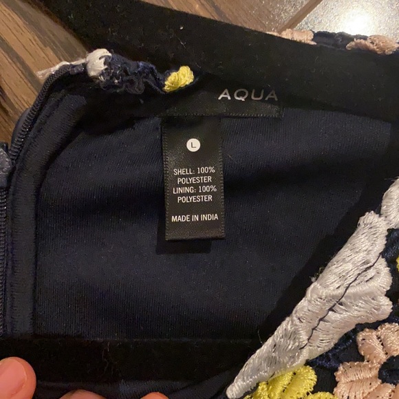 Aqua floral dress size large. Will fit size 8. - Picture 3 of 3